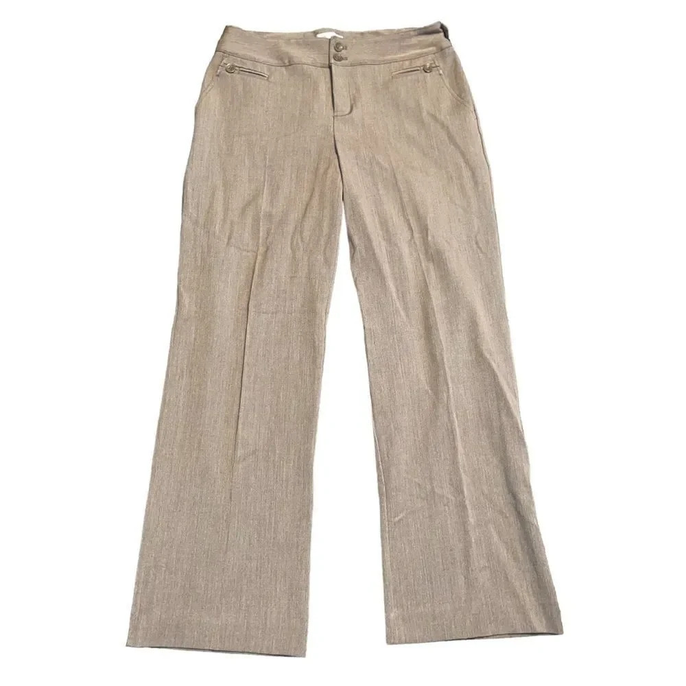 Christopher & Banks Beige Wide-Leg Trousers
